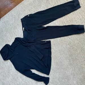 Men’s new, worn once, black textured UGG pant and hoodie set